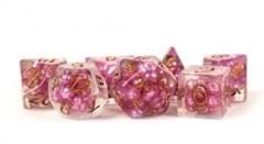 Pearl Pink W/Copper Numbers 16mm Resin Poly Dice Set